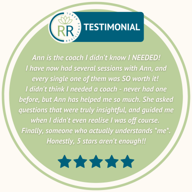 Trustpilot review May2026 Resilience rebel testimonial with green circle and featuring logo and five star review from coaching client available on our trustpilot site